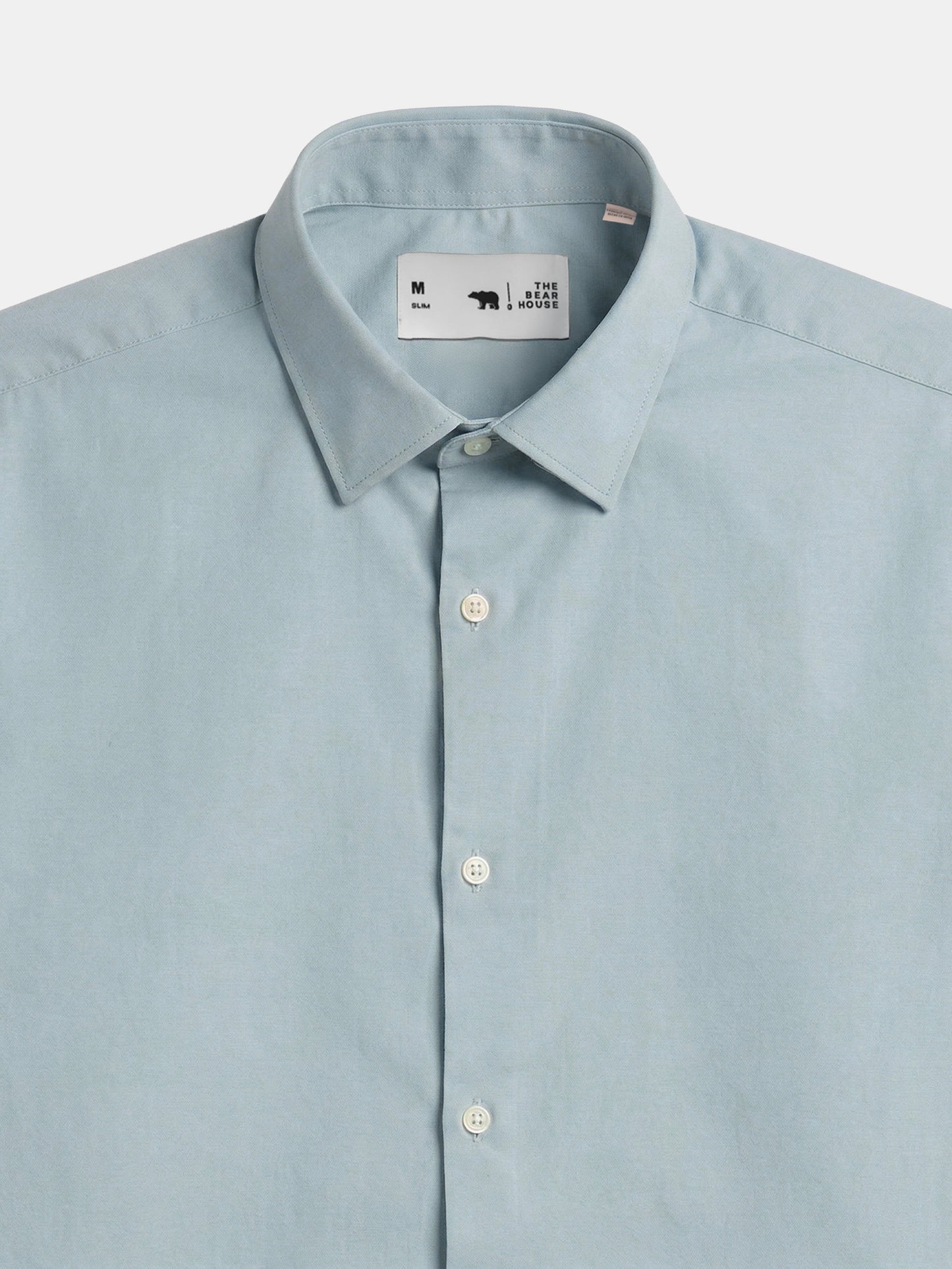 Chemise habillée bleu clair Kobacci coupe slim, finition satinée