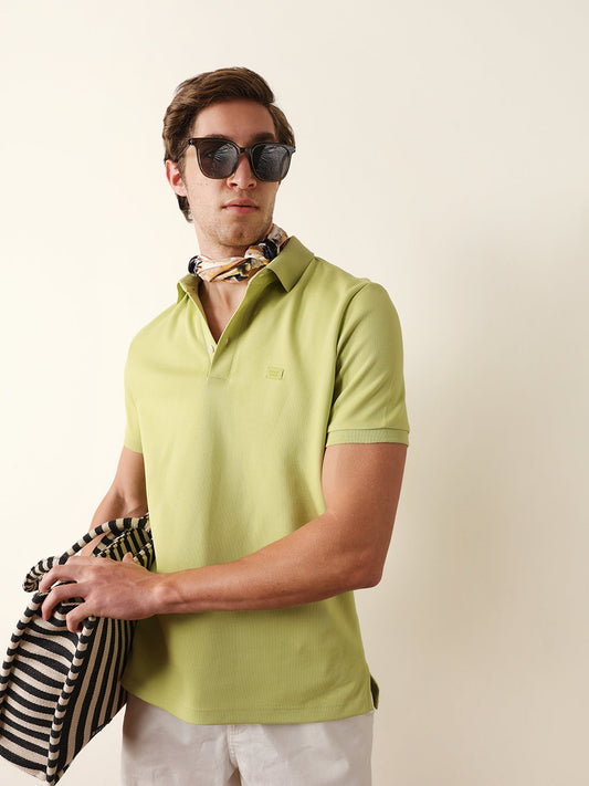 Polo Kobacci vert uni coupe classique