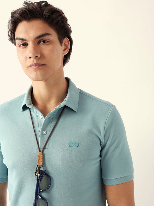 Polo Kobacci bleu clair uni coupe classique