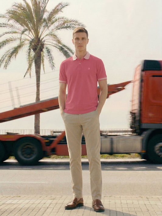 Polo Kobacci coupe ajustée à col texturé